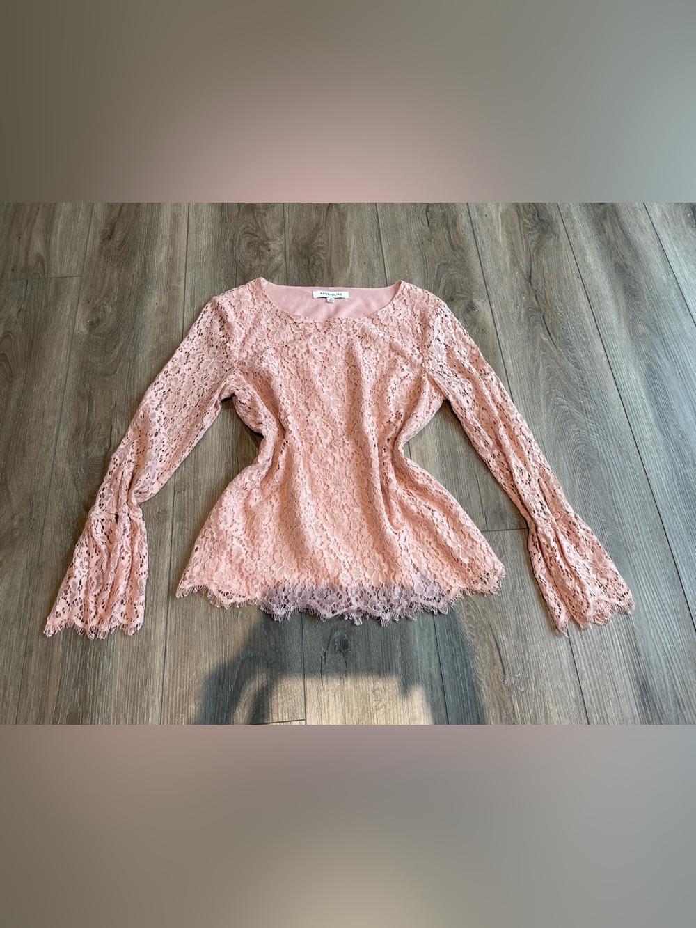 Pink Lace Long-Sleeve Top